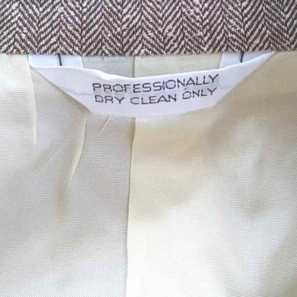 Marshall Field's Country Vintage Tan Herringbone Blazer Pencil 2 PC Skirt Set 8 - Picture 10 of 13